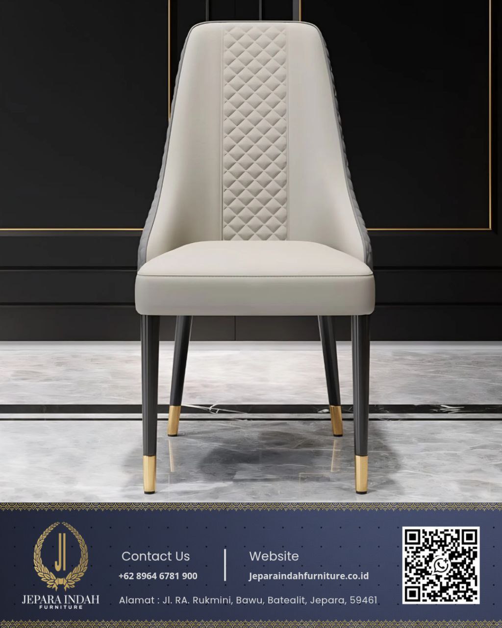 Kursi Makan Minimalis Modern Motif Diamond Quilted
