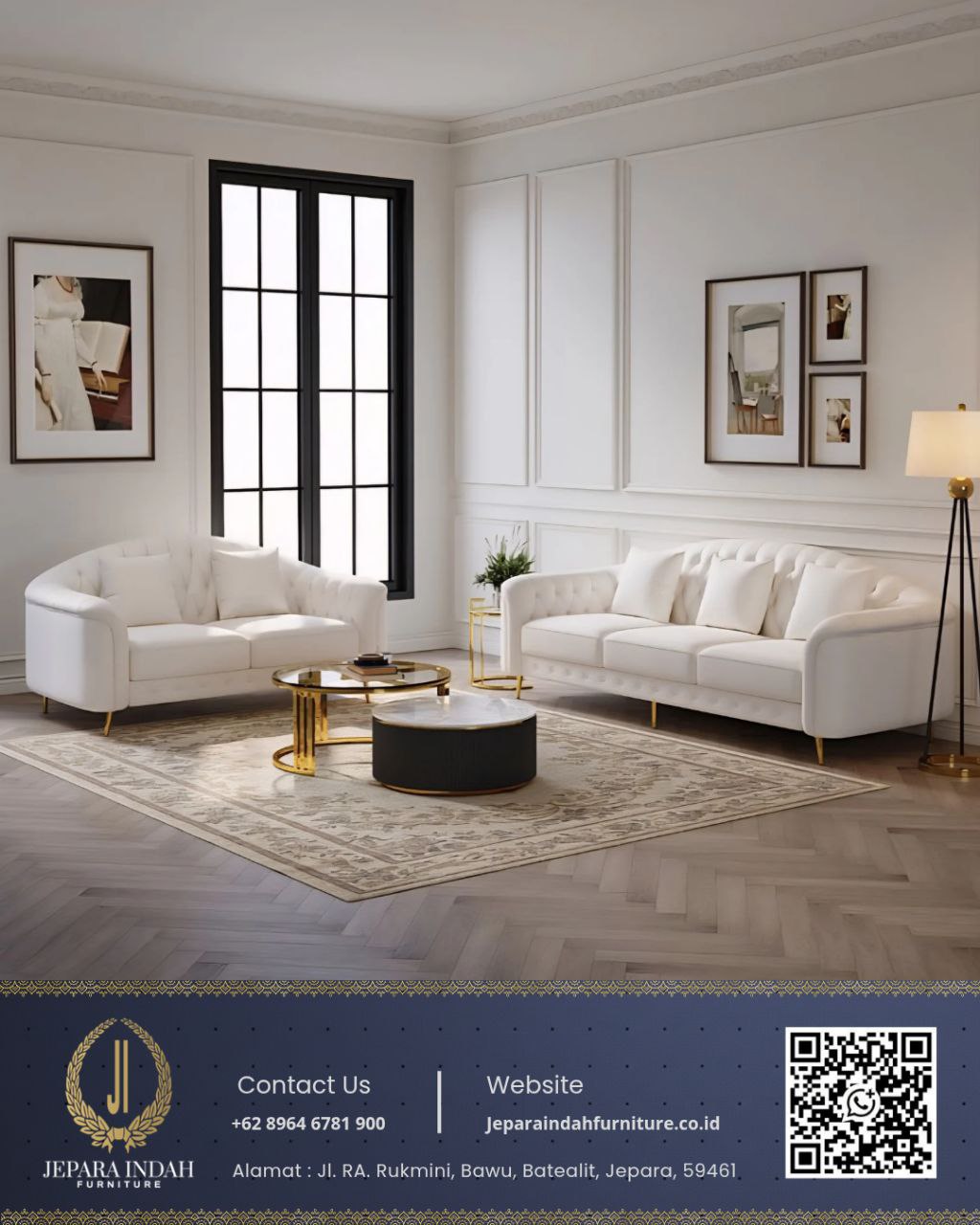 Set Kursi Sofa Tamu Minimalis Modern Putih Berkualitas