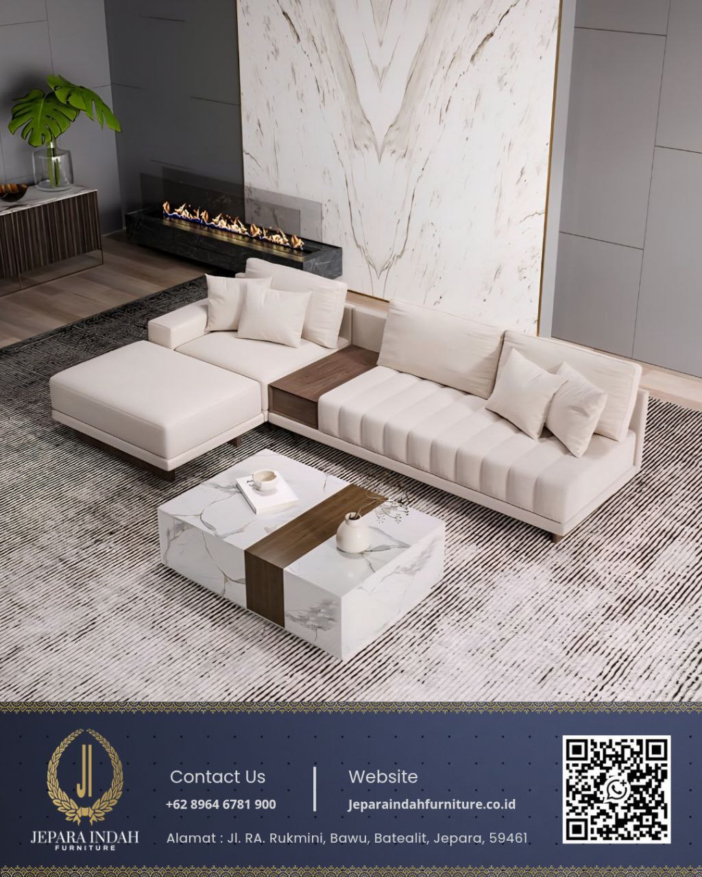 Sofa Sudut L Shape Modern Minimalis Sectional
