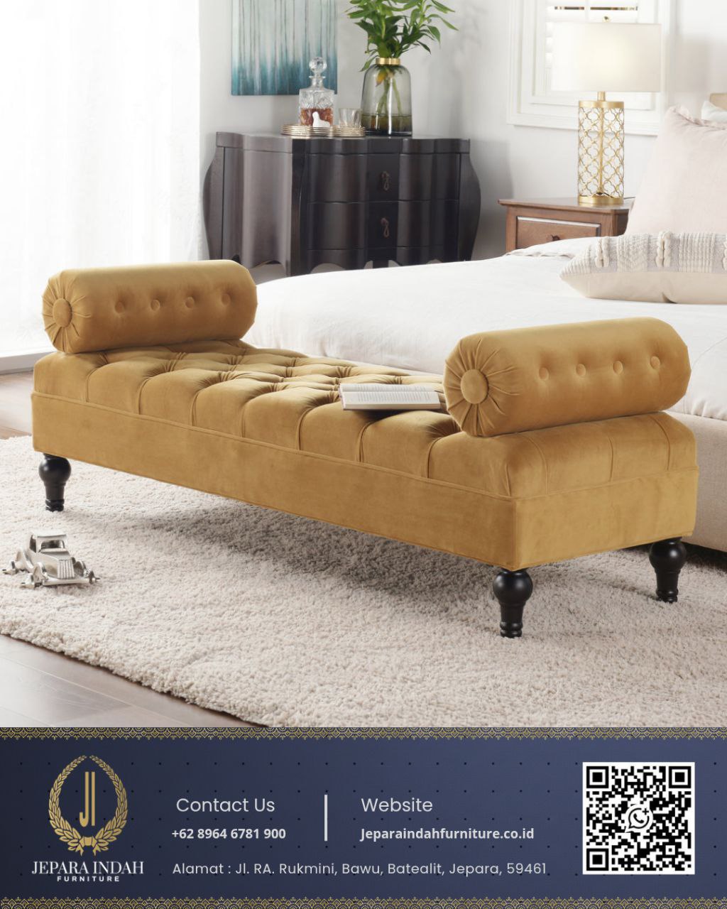 Bench Sofa Ottoman Minimalis Bangku Modern