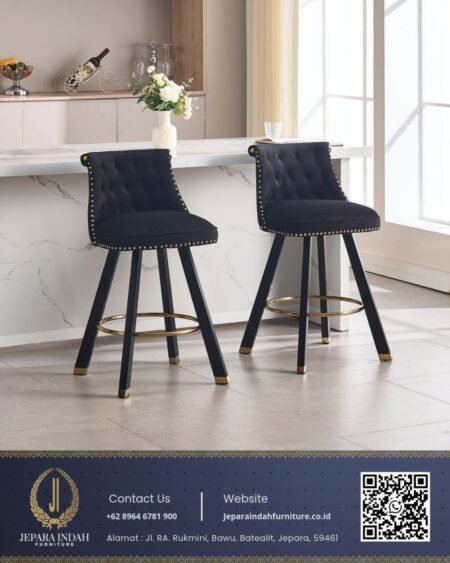 Kursi Bar Navy Minimalis Monaco Royal Stool