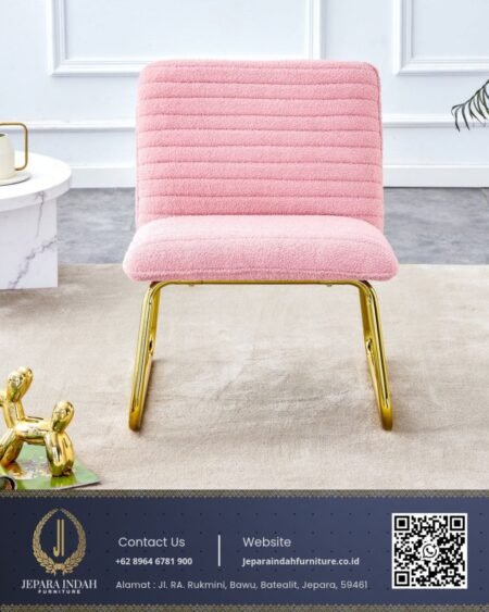 Kursi Lounge Minimalis Modern Desain Pink Elegan