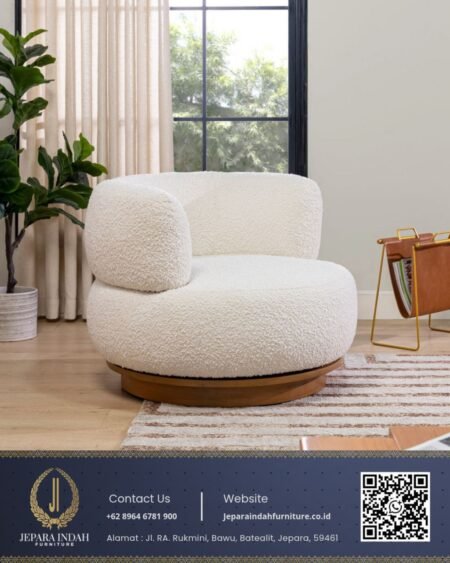 Kursi Lounge Oslo Minimalis Swivel Gaya Nordic