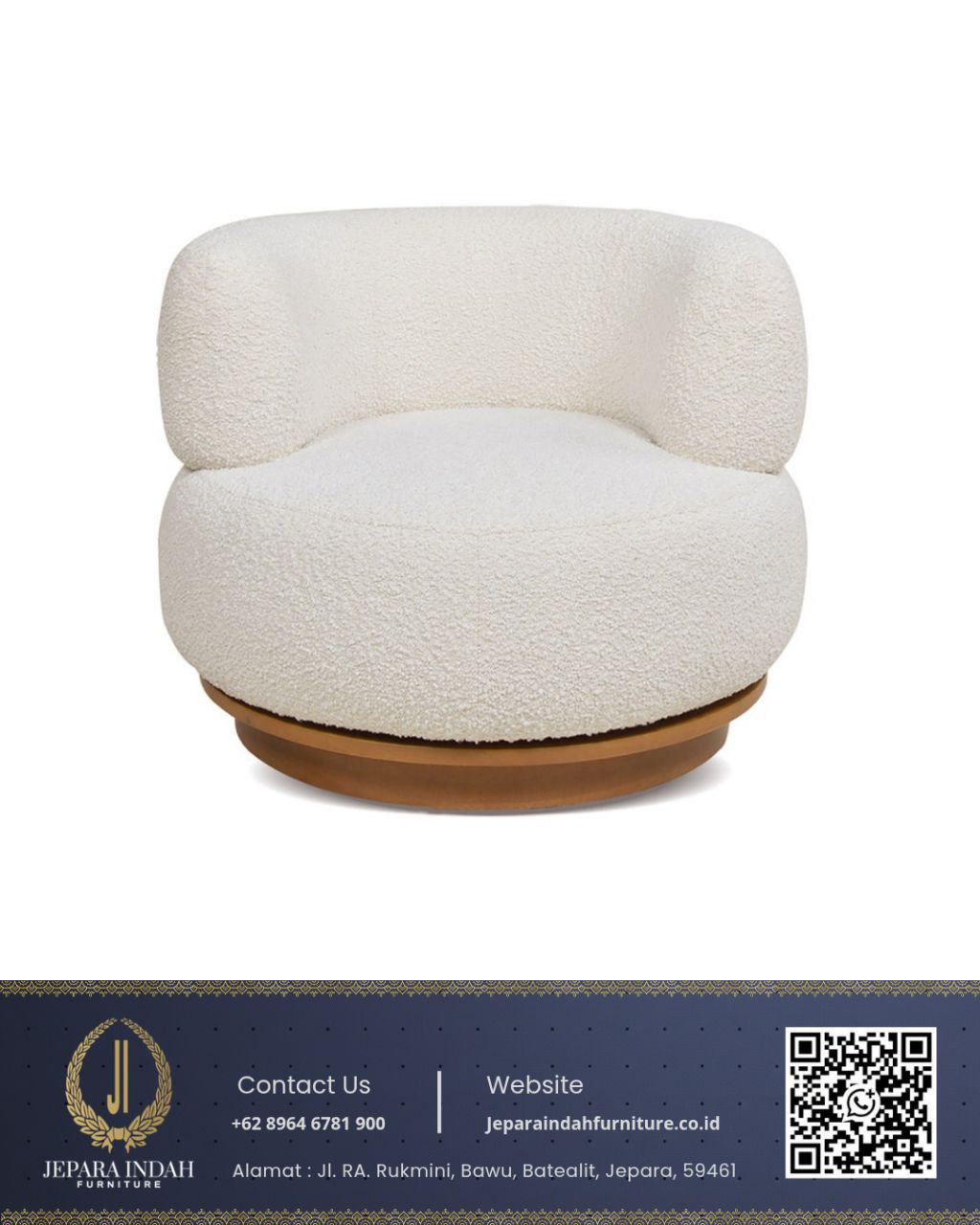Kursi Lounge Oslo Minimalis Swivel Gaya Nordic
