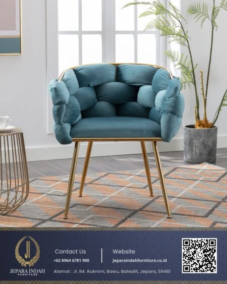 Kursi Makan Single Accent Mewah Luxury Unik
