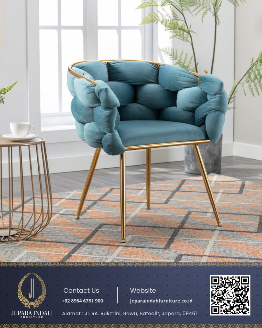 Kursi Makan Single Accent Mewah Luxury Unik