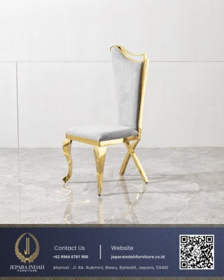 Kursi Makan Stainless Mewah Modern Gold
