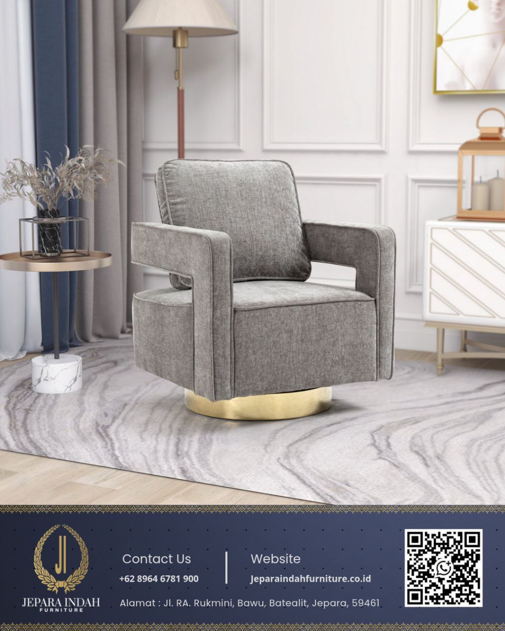 Kursi Sofa Putar Minimalis Modern Swivel Lounge