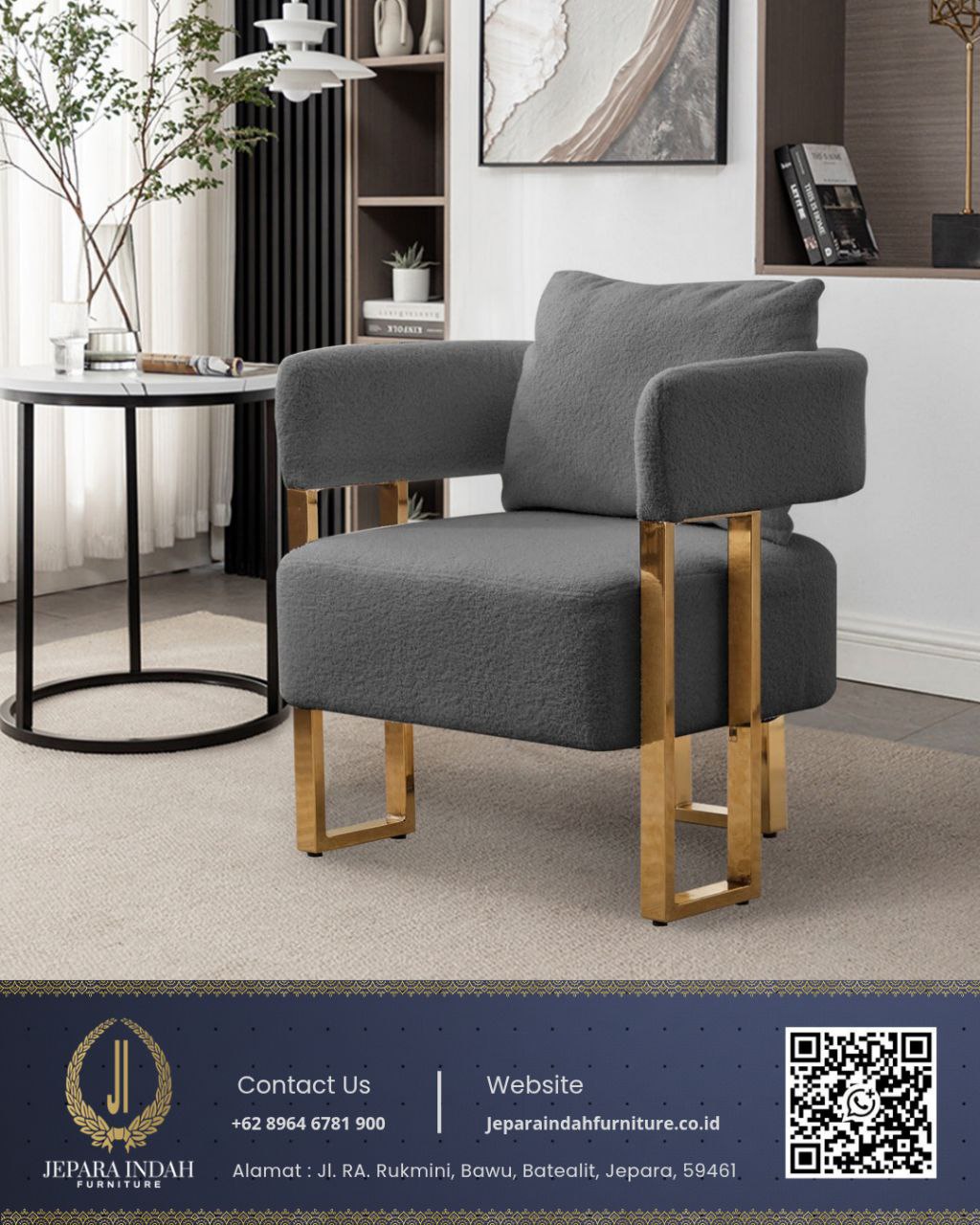 Kursi Sofa Single Accent Arm Chair Mewah Modern