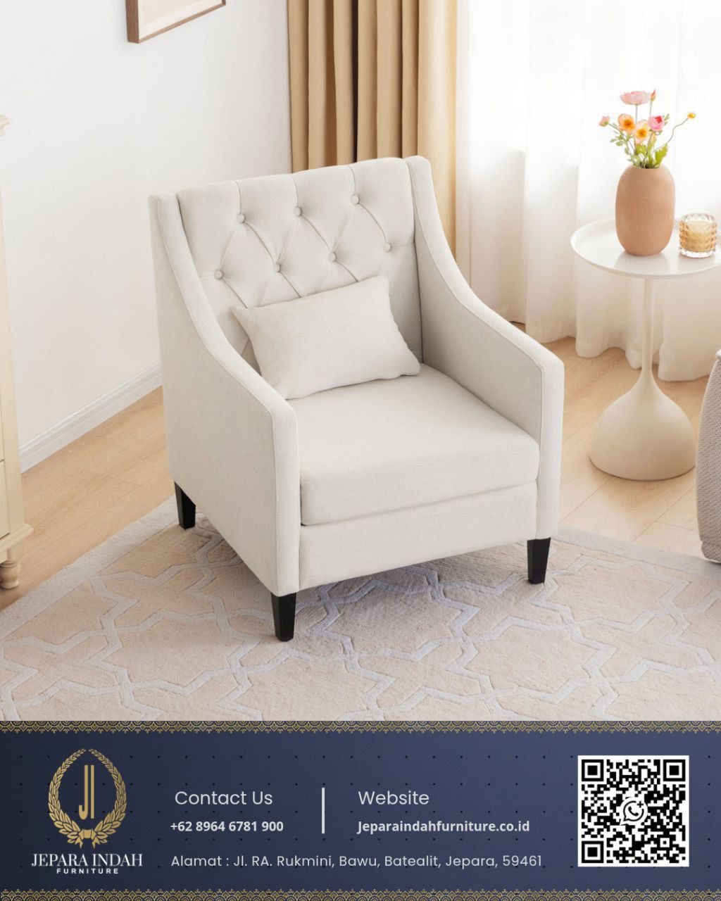 Kursi Sofa Single Minimalis Wing Chair Modern