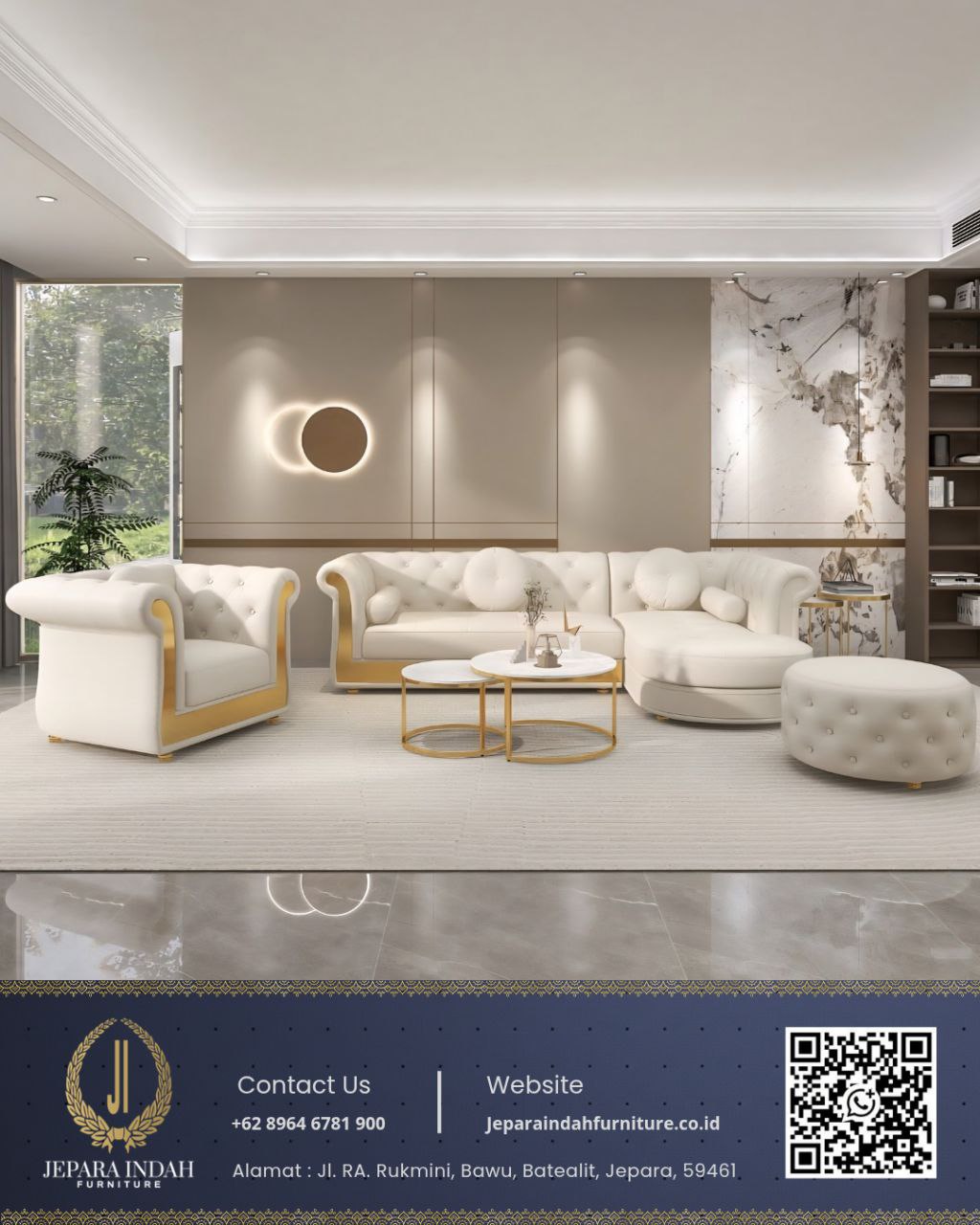 Set Sofa Kursi Tamu Mewah Modern Desain Eksklusif