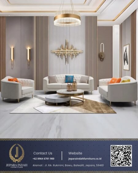 Set Sofa Kursi Tamu Minimalis Modern Rounded Elegan
