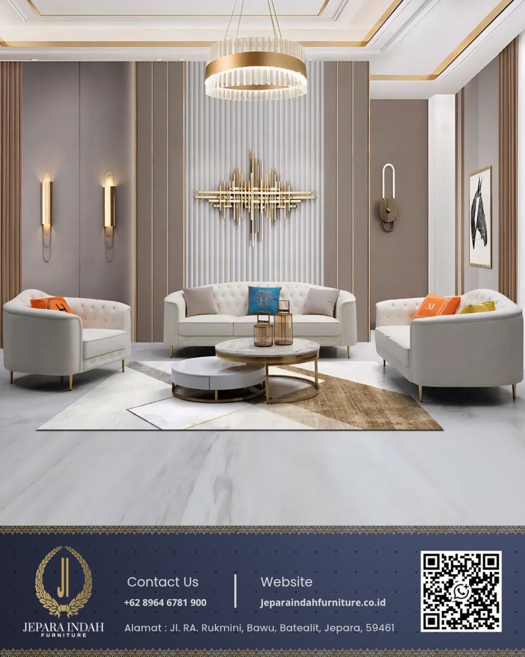 Set Sofa Kursi Tamu Minimalis Modern Rounded Elegan