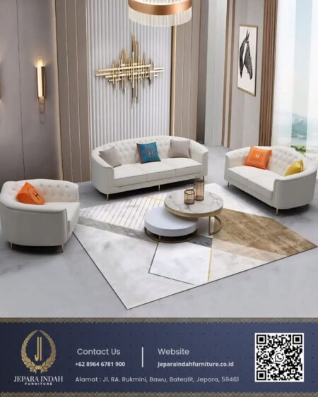 Set Sofa Kursi Tamu Minimalis Modern Rounded Elegan