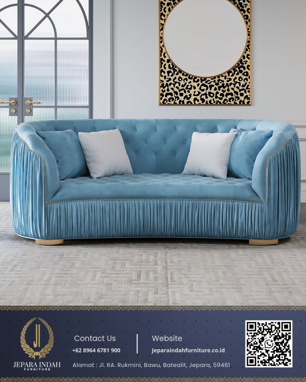 Sofa Blue Modern Shabby Desain Unik