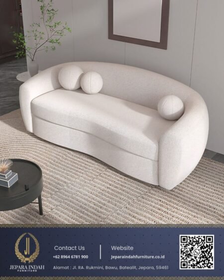 Sofa Kursi Tamu Modern Minimalis Boucle Gold