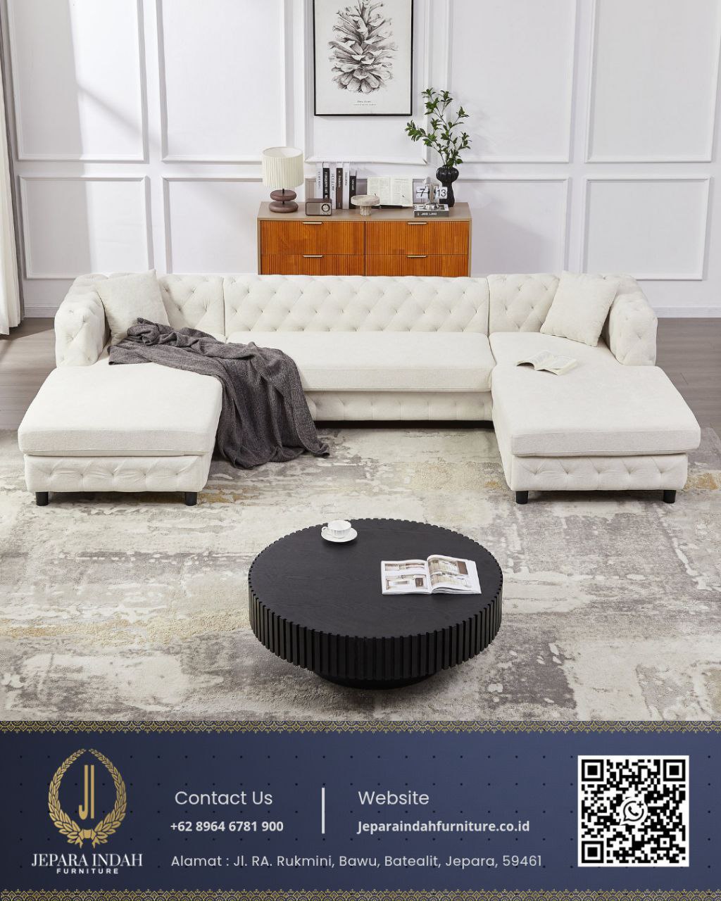 Sofa Ruang Tamu Sudut U Shape Minimalis Modern