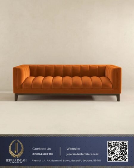 Sofa Tamu Minimalis Modern Orange Burnt