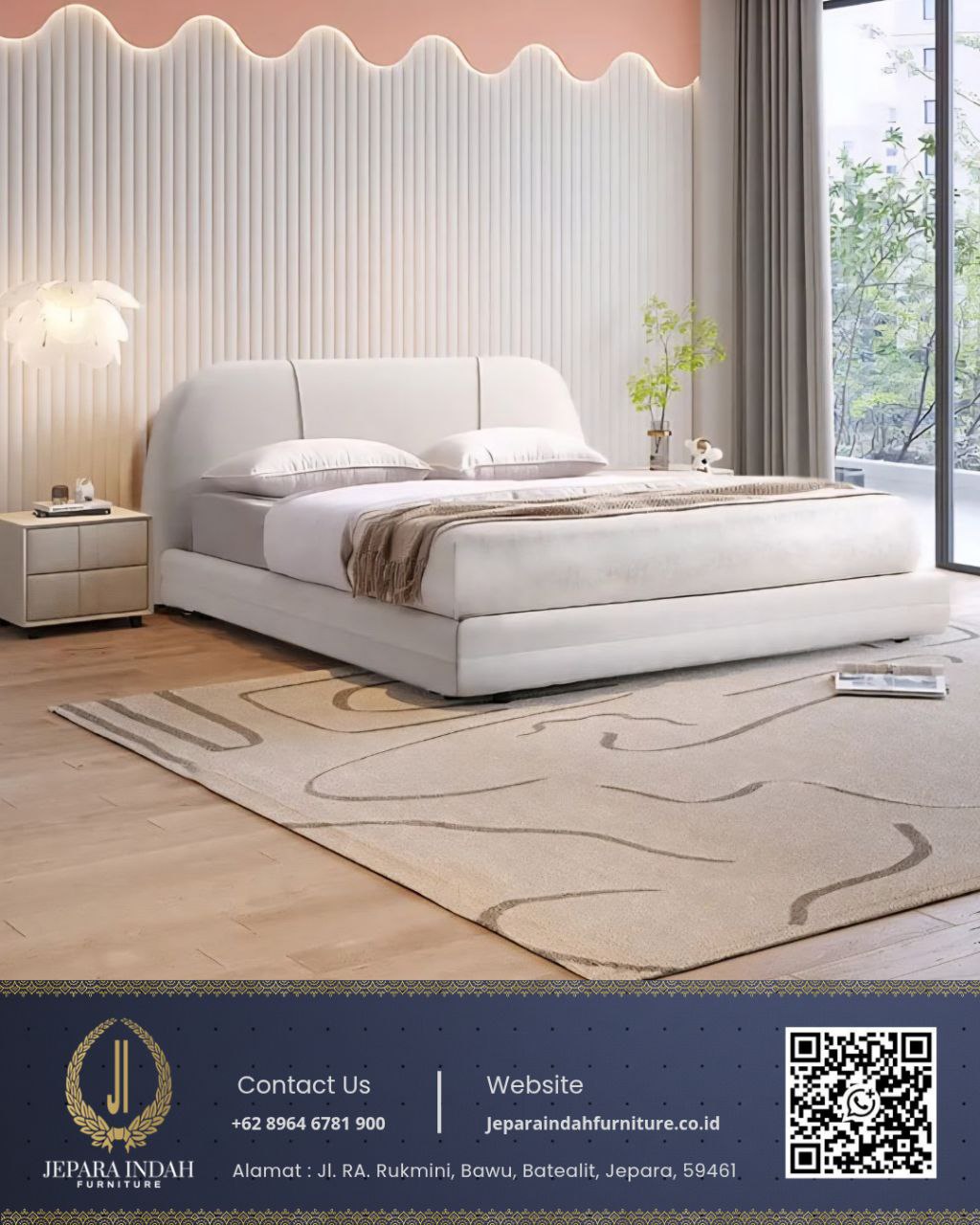 Tempat Tidur Apartemen Mewah Modern Curved