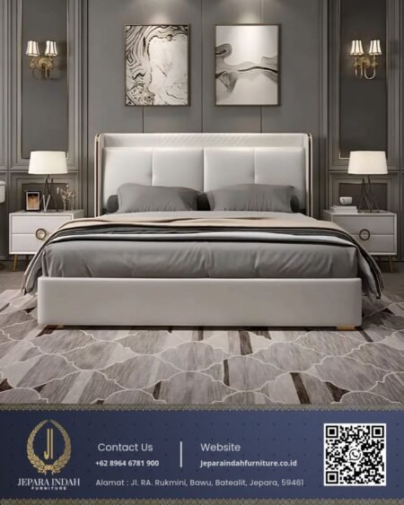 Tempat Tidur Minimalis Modern Cream Elegan