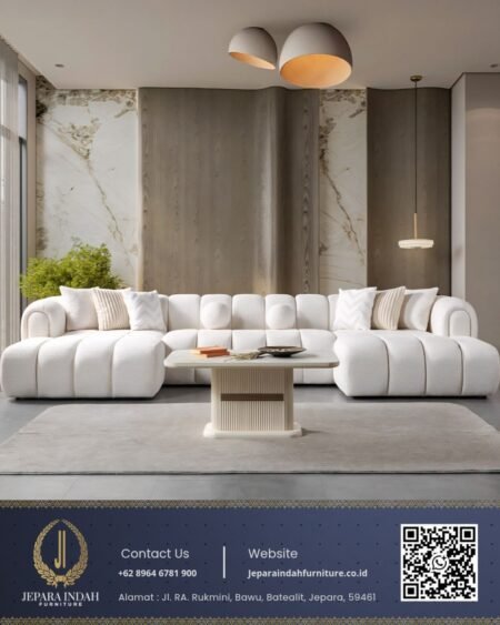Set Sofa Tamu Sudut L Shape Scandinavian Nordic