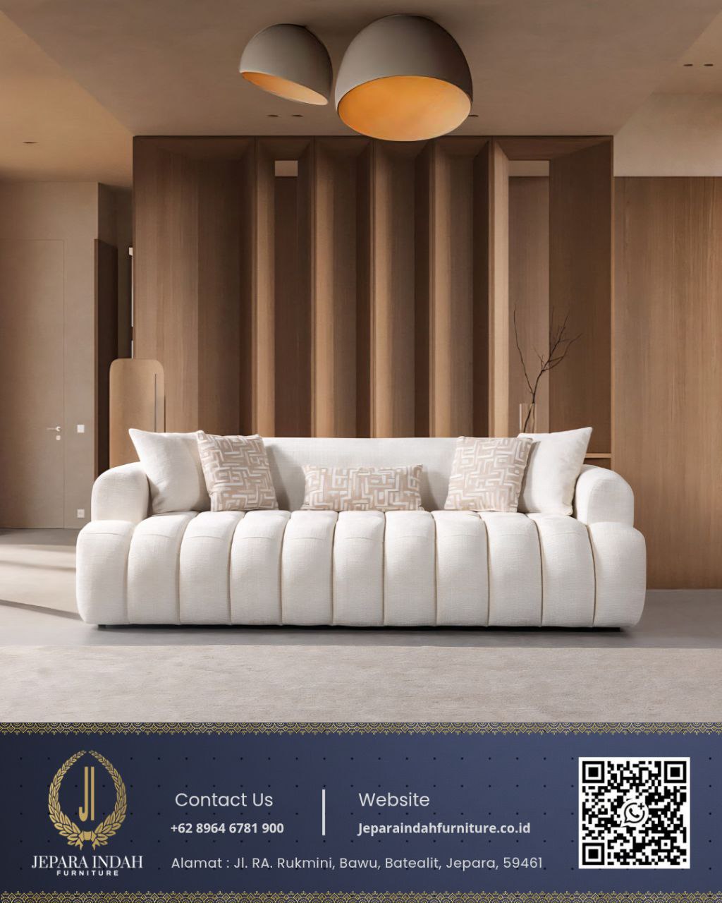 Sofa Tamu Mewah Modern Japandi Scandinavian