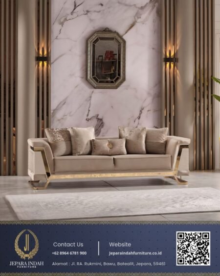 Sofa Tamu Mewah Modern Luxury Beige