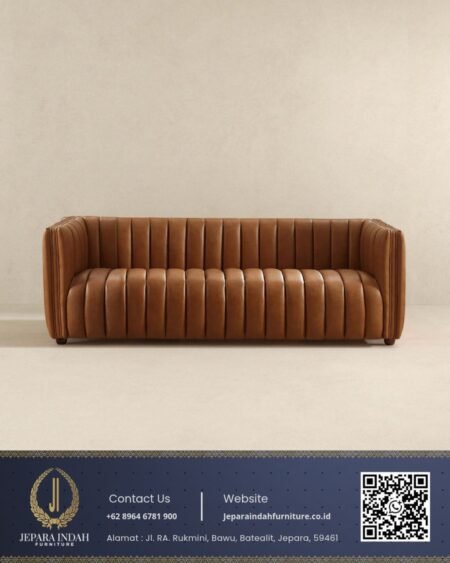 Sofa Tamu Mewah Modern Minimalis Caramel Tan