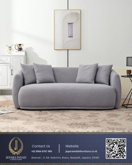 Sofa Tamu Set Mewah Boucle Modern Scandinavian