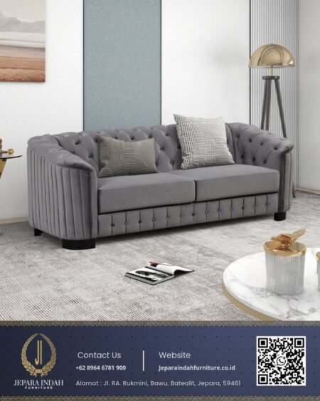 Furniture Sofa Tamu Minimalis Jepara charcoal grey