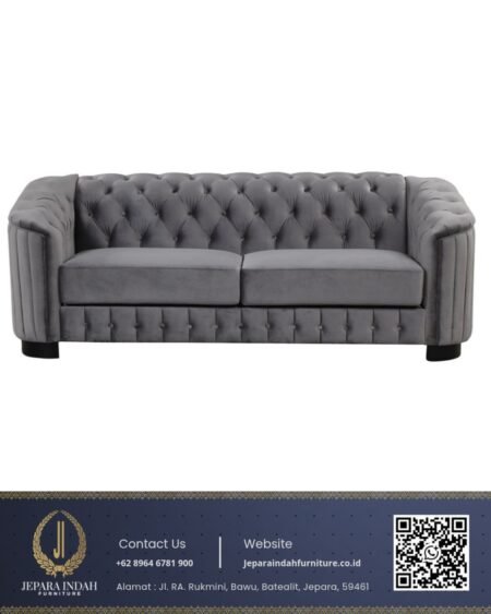 Furniture Sofa Tamu Minimalis Jepara charcoal grey