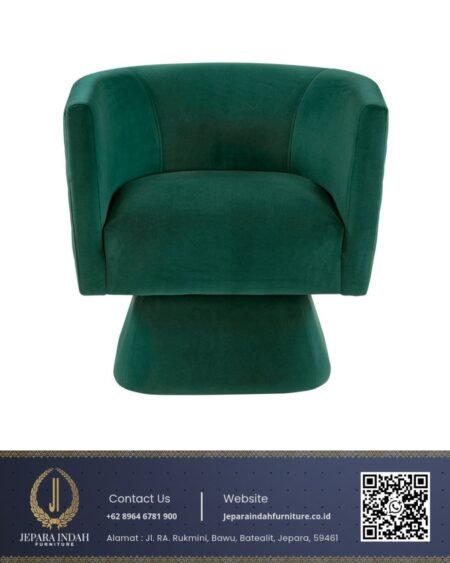 Kursi Santai Mewah Hijau Emerald Bluderu Modern
