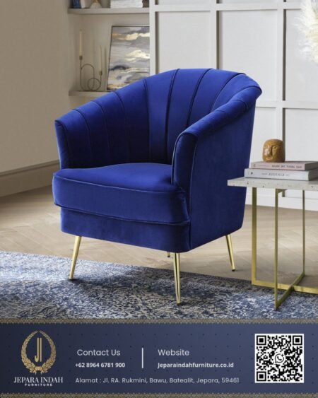 Kursi Santai Single Sofa Seater Bahan Beludru Premium
