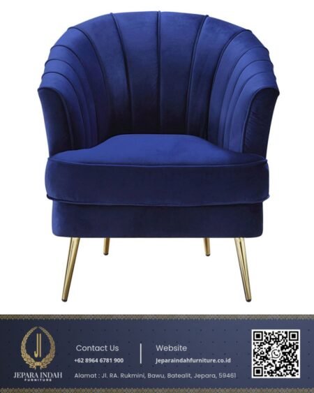 Kursi Santai Single Sofa Seater Bahan Beludru Premium