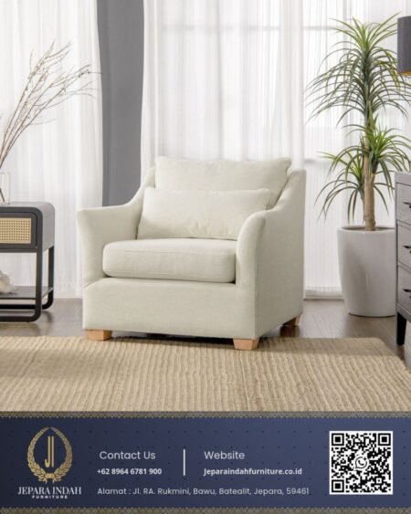 Kursi Single Minimalis Modern Armchair Japandi