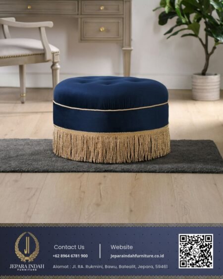 Kursi Stool Bulat Ottoman Klasik Modern Kontemporer