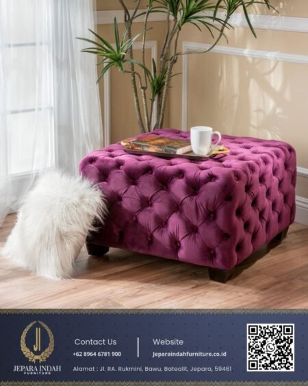 Puff Bench Sofa Ottoman Chesterfield Full Kancing Mewah
