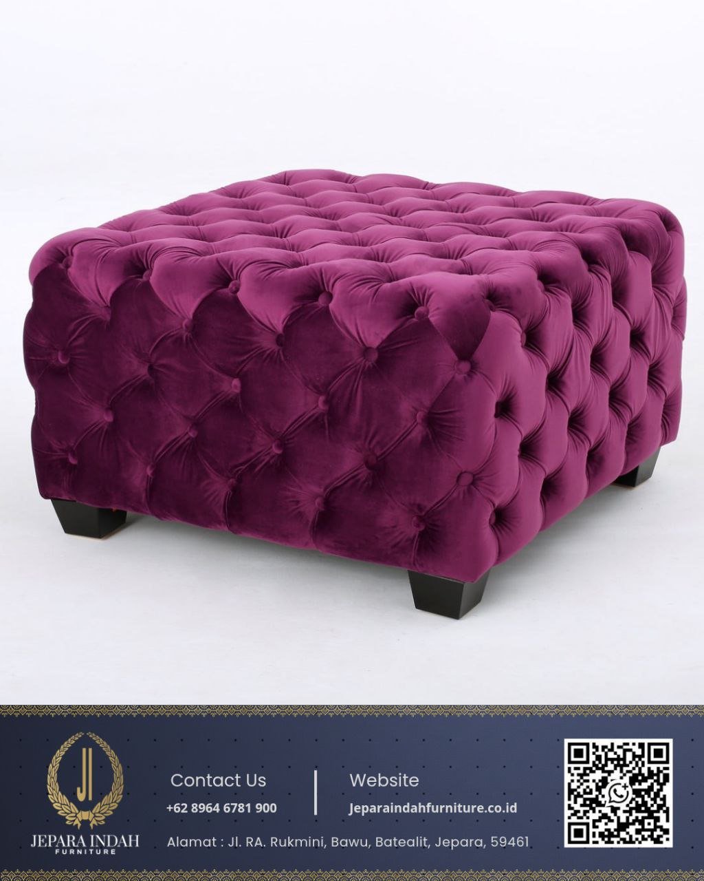 Puff Bench Sofa Ottoman Chesterfield Full Kancing Mewah