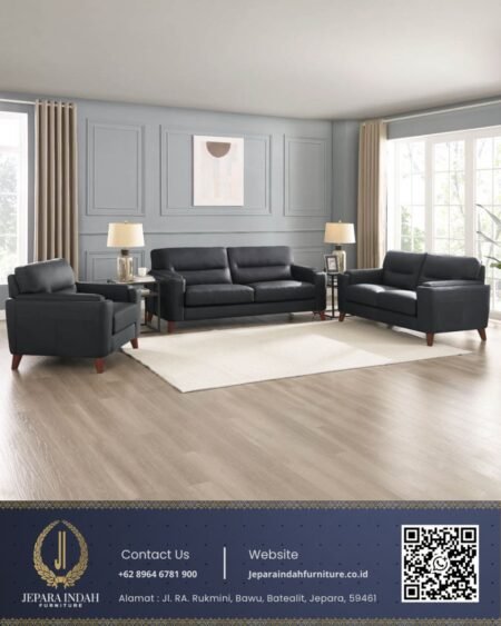 Set Kursi Sofa Tamu Modern Leather Premium