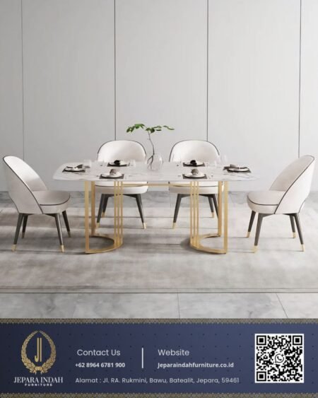 Set Meja Makan Mewah Modern Scandinavian Nordic