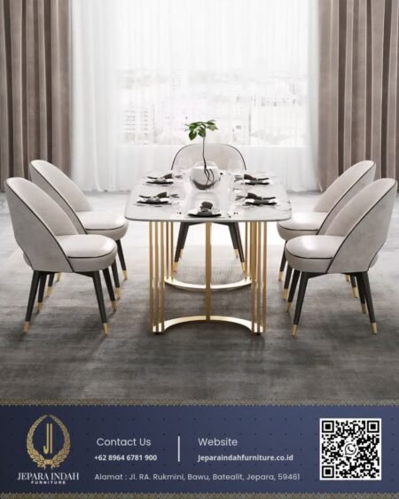 Set Meja Makan Mewah Modern Scandinavian Nordic