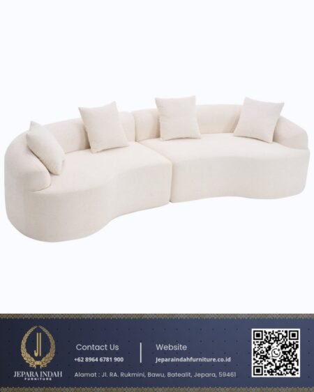 Sofa Ruang Tamu Estetik Lengkung Minimalis Curved
