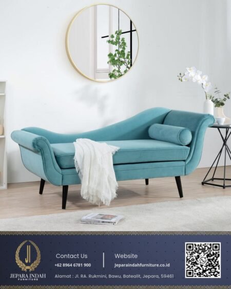 Sofa Santai Minimalis Turquoise Bluderu Chaise Loung