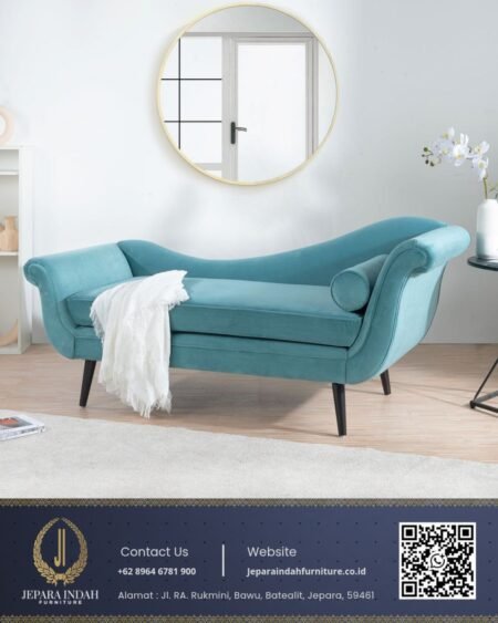 Sofa Santai Minimalis Turquoise Bluderu Chaise Loung