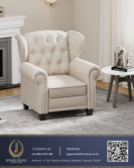 Sofa Single Klasik Mewah Wingback Accent Chair