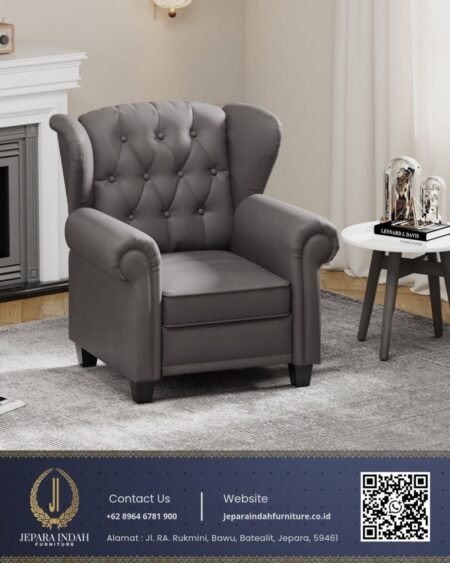 Sofa Single Klasik Mewah Wingback Accent Chair