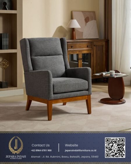 Sofa Wingback Satu Dudukan Modern Minimalis