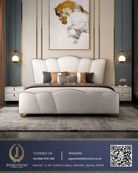 Tempat Tidur Mewah Modern Luxury White Premium