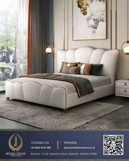 Tempat Tidur Mewah Modern Luxury White Premium