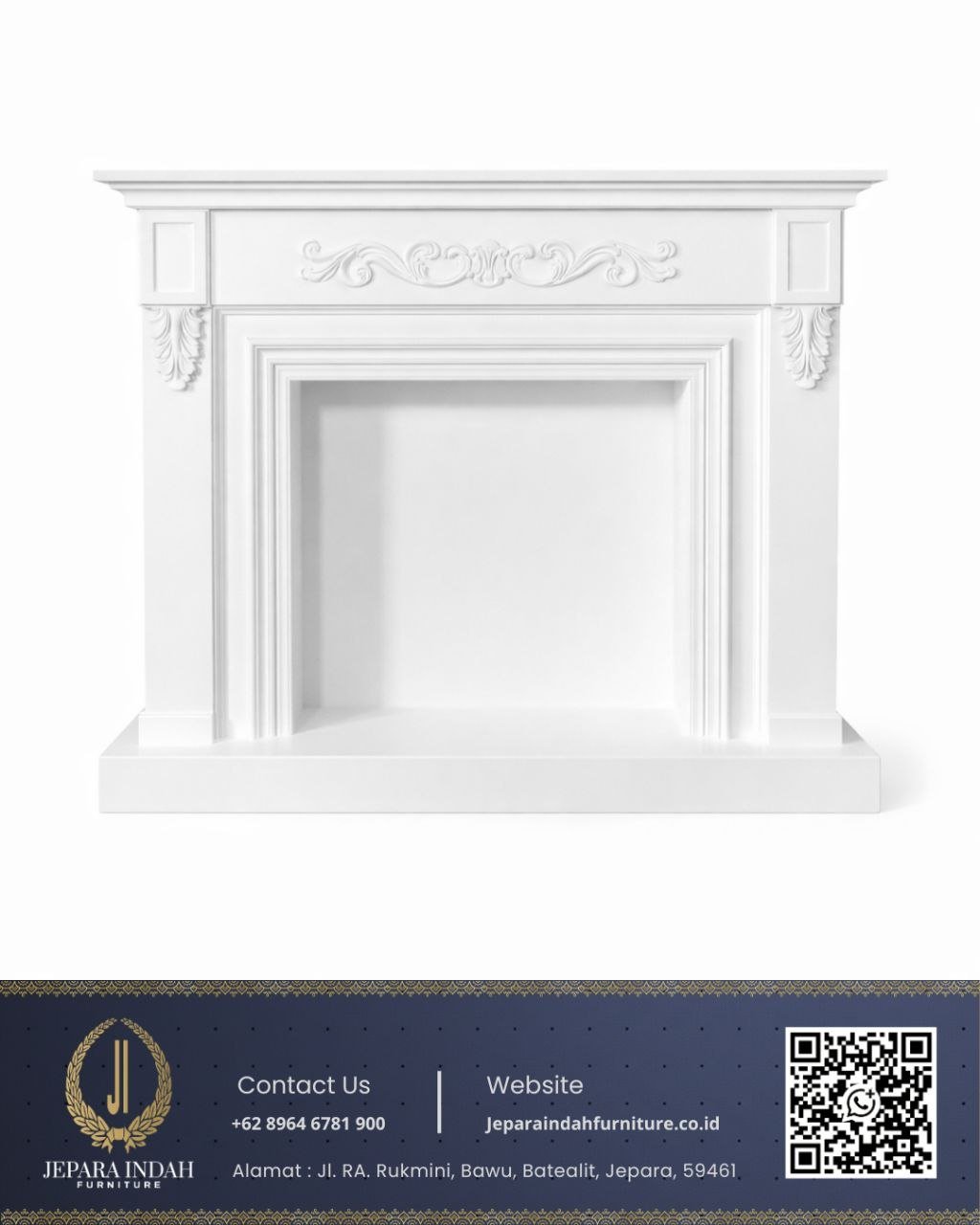 Fireplace Dekoratif Ruangan Minimalis Modern Duco White